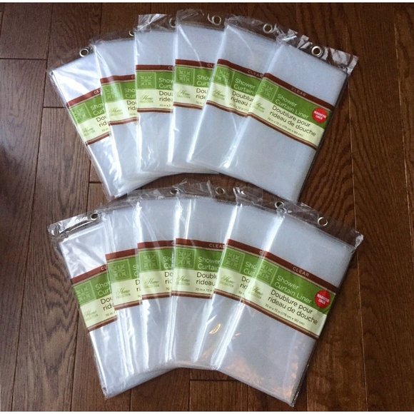 12 Clear Shower Curtain Liners Magnetic Mildew Res - Picture 1 of 12
